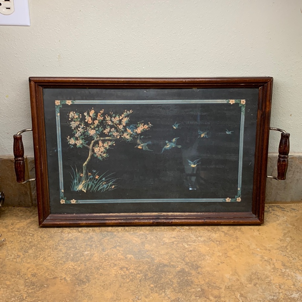 Vintage wooden serving tray